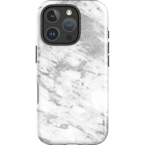 Silver Marble iPhone 16 Pro Magsafe Impact Case