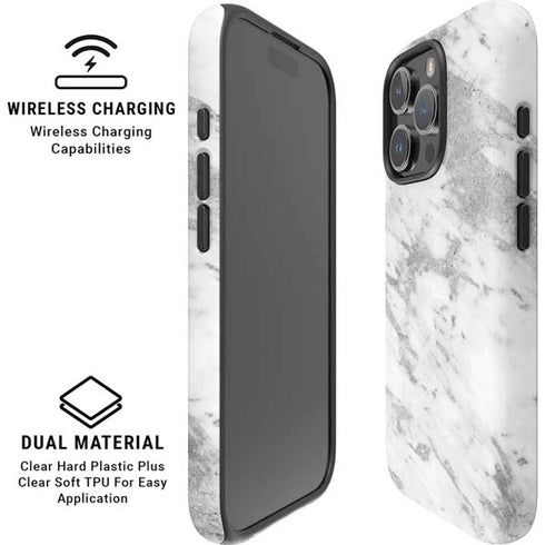 Silver Marble iPhone 16 Pro Magsafe Impact Case
