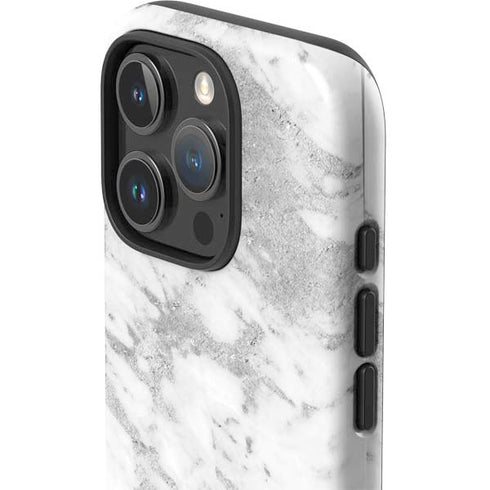 Silver Marble iPhone 16 Pro Max Impact Case