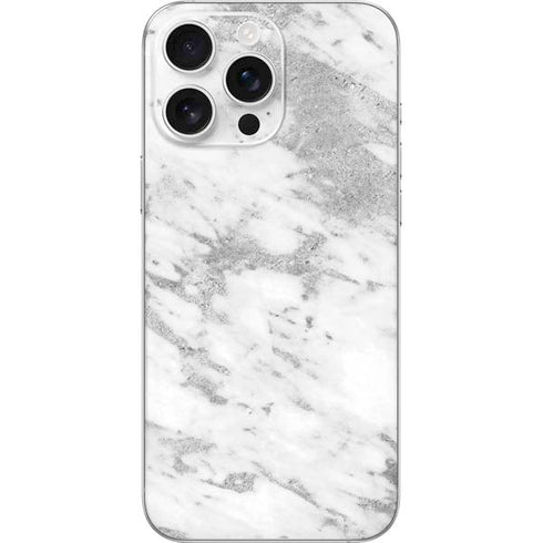Silver Marble iPhone 16 Pro Max Skin