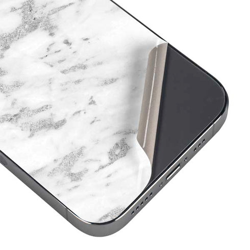 Silver Marble iPhone 16 Pro Max Skin