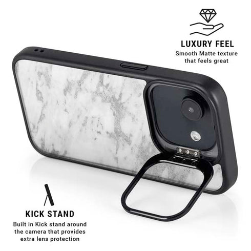 Silver Marble iPhone 16e Kickstand Case