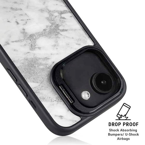 Silver Marble iPhone 16e Kickstand Case