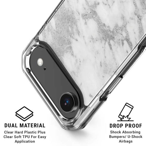 Silver Marble iPhone 17 Air Clear Case