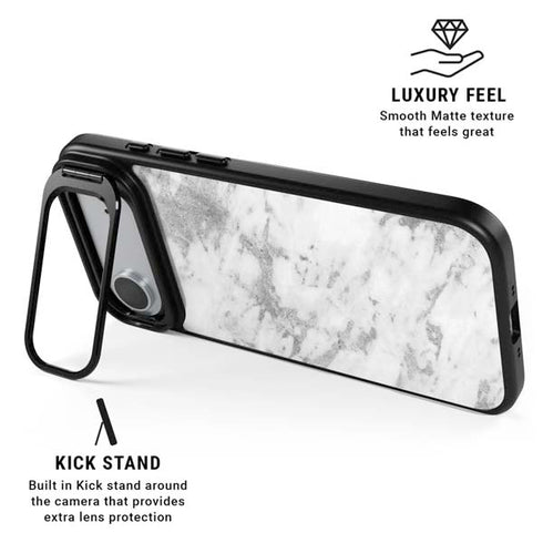 Silver Marble iPhone 17 Air Kickstand Case