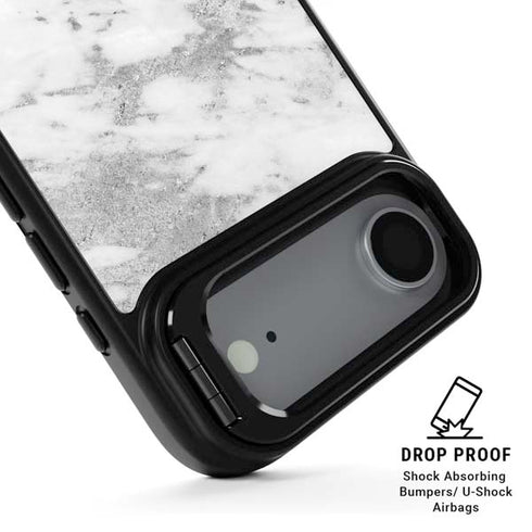 Silver Marble iPhone 17 Air Kickstand Case