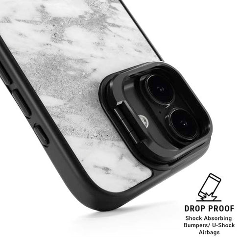 Silver Marble iPhone 17 Kickstand Case