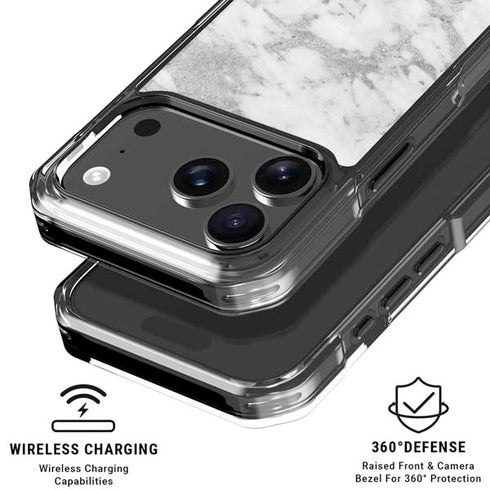 Silver Marble iPhone 17 Pro Clear Case