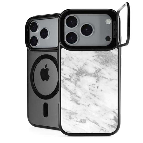 Silver Marble iPhone 17 Pro Max Kickstand Case