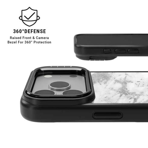 Silver Marble iPhone 17 Pro Max Kickstand Case