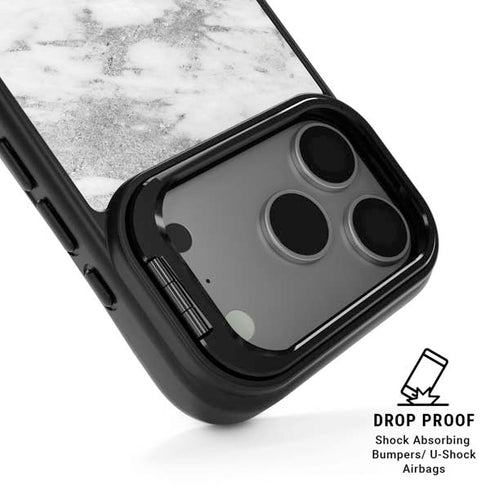 Silver Marble iPhone 17 Pro Max Kickstand Case