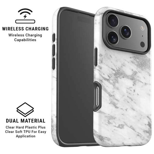 Silver Marble iPhone 17 Pro Max Magsafe Impact Case