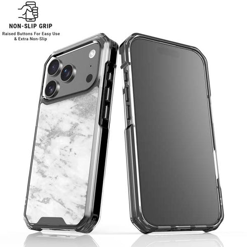 Silver Marble iPhone 18 Pro Clear Case