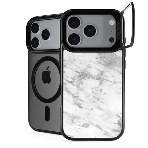 Silver Marble iPhone 18 Pro Kickstand Case