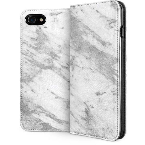 Silver Marble iPhone SE (2nd & 3rd Gen) Folio Case