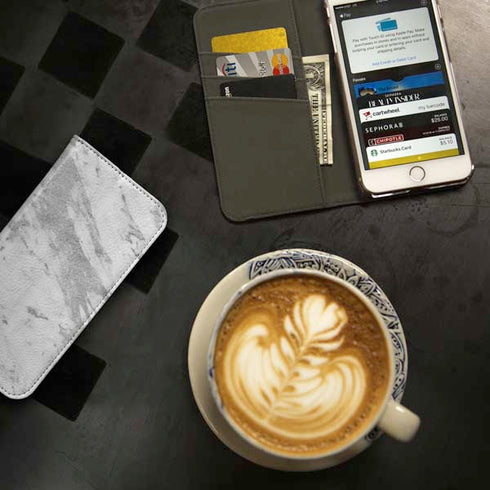 Silver Marble iPhone SE (2nd & 3rd Gen) Folio Case