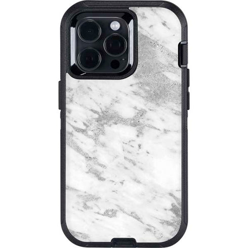 Silver Marble Otterbox Defender iPhone Skin
