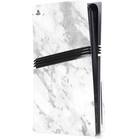 Silver Marble PS5 Pro Disk Console Skin