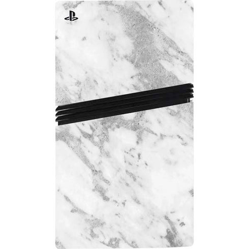 Silver Marble PS5 Pro Disk Console Skin