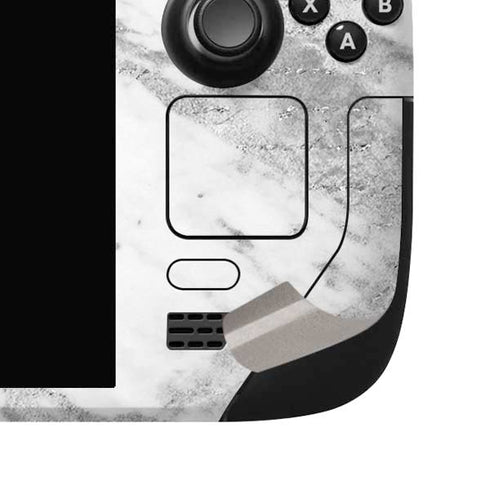 Silver Marble Steam Deck Handheld Gaming Computer OLED Skin