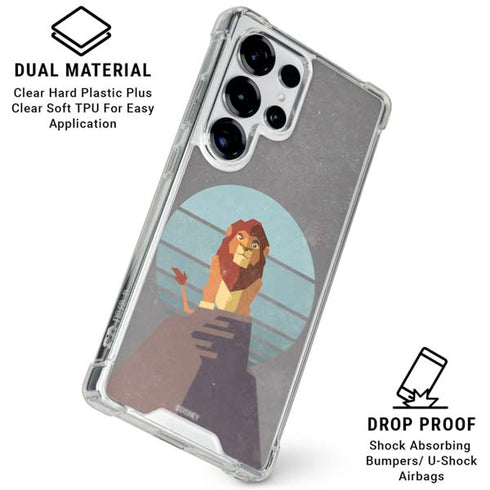 Disney The Lion King Simba On Pride Rock Galaxy S25 Ultra Clear Case