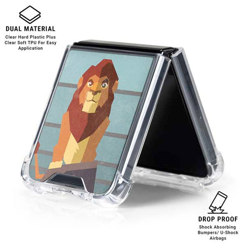 Disney The Lion King Simba On Pride Rock Galaxy Z Flip6 Clear Case