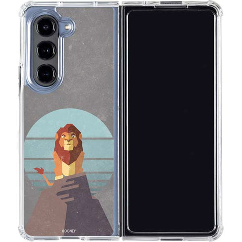 Disney The Lion King Simba On Pride Rock Galaxy Z Fold5 5G Clear Case