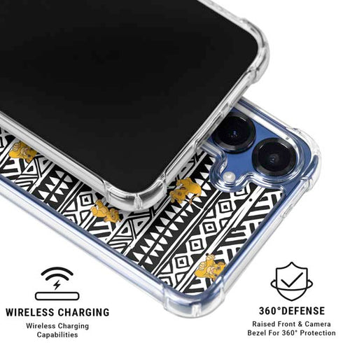 Disney The Lion King Simba Tribal Print Galaxy S25 Clear Case