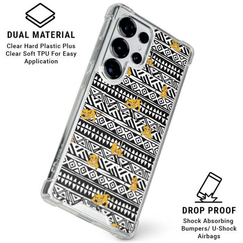 Disney The Lion King Simba Tribal Print Galaxy S25 Ultra Clear Case