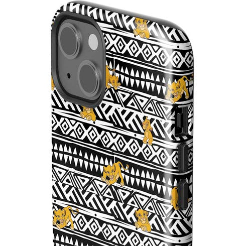 Disney The Lion King Simba Tribal Print iPhone 15 Impact Case