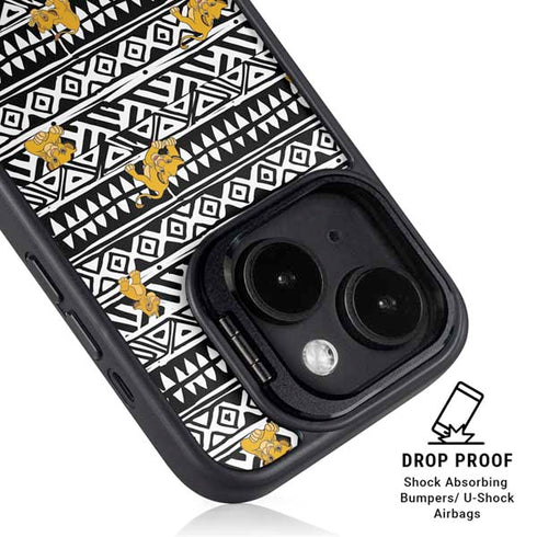 Disney The Lion King Simba Tribal Print iPhone 15 Plus Kickstand Case