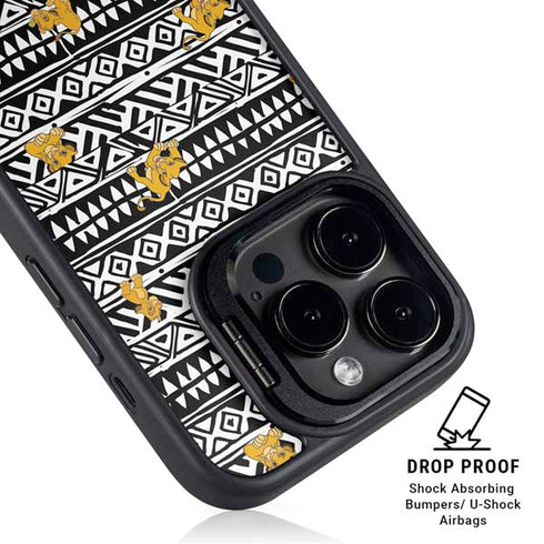 Disney The Lion King Simba Tribal Print iPhone 15 Pro Max Kickstand Case