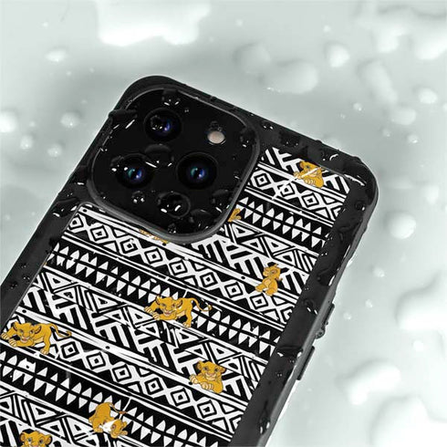 Disney The Lion King Simba Tribal Print iPhone 15 Pro Waterproof Case