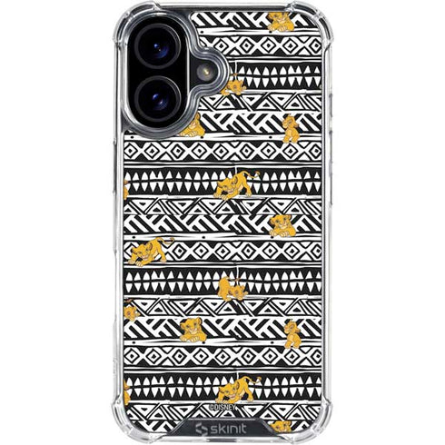 Disney The Lion King Simba Tribal Print iPhone 16 Plus Clear Case