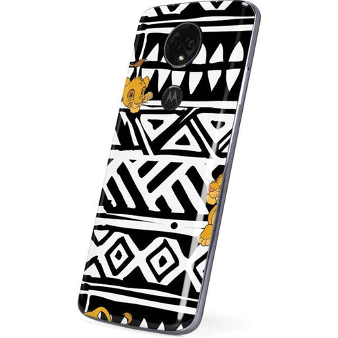 Disney The Lion King Simba Tribal Print Moto E5 Plus Skin