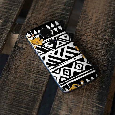 Disney The Lion King Simba Tribal Print Moto E5 Plus Skin