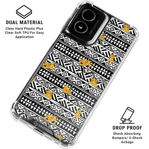 Disney The Lion King Simba Tribal Print Moto G Power 5G (2024) Clear Case