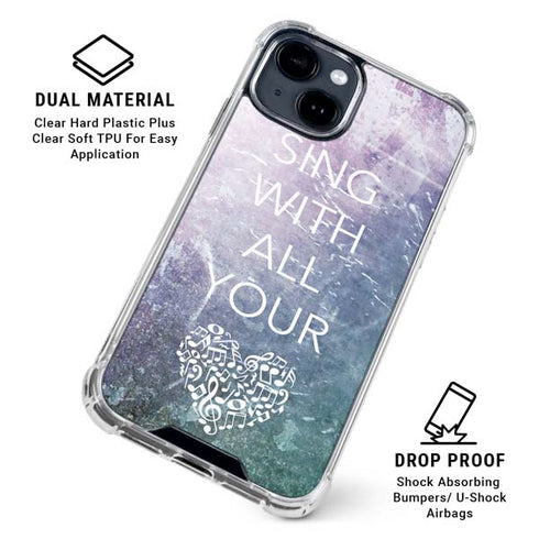 Sing With All Your Heart iPhone 15 Clear Case