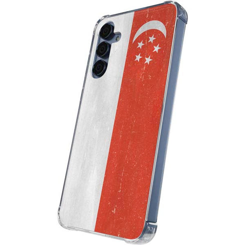 Singapore Flag Distressed Galaxy A35 5G Clear Case