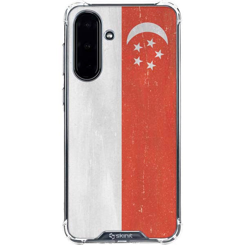 Singapore Flag Distressed Galaxy A36 5G Clear Case