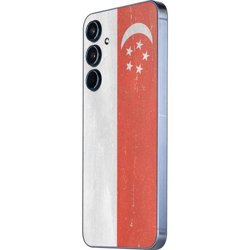 Singapore Flag Distressed Galaxy A36 5G Skin