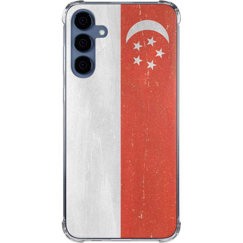 Singapore Flag Distressed Galaxy A55 5G Clear Case