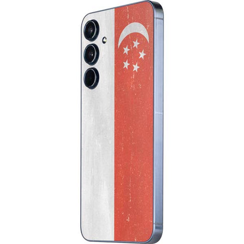 Singapore Flag Distressed Galaxy A55 5G Skin