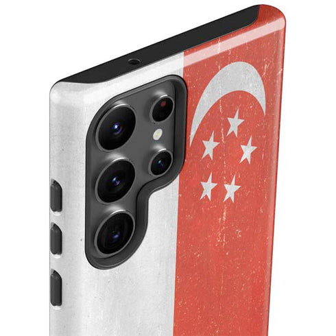 Singapore Flag Distressed Galaxy S23 Ultra Pro Case
