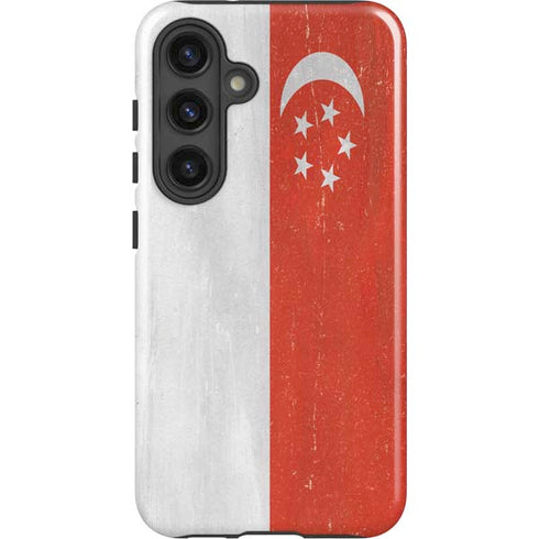 Singapore Flag Distressed Galaxy S25 Plus Impact Case