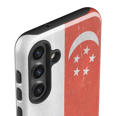 Singapore Flag Distressed Galaxy S25 Plus Impact Case