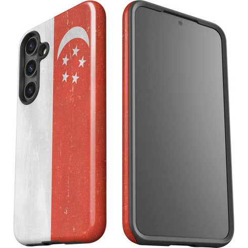 Singapore Flag Distressed Galaxy S25 Plus Impact Case