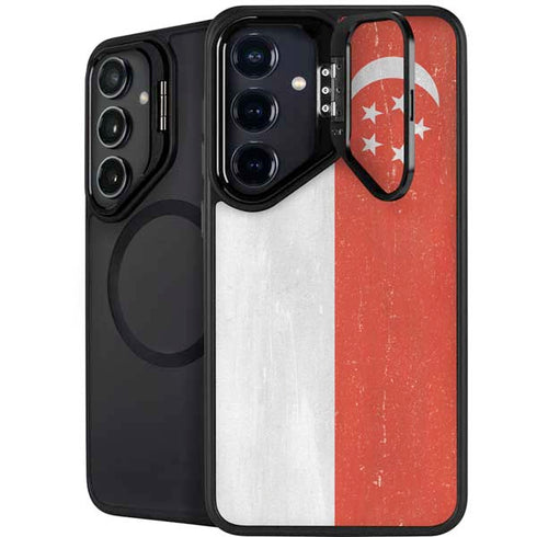Singapore Flag Distressed Galaxy S24 Plus Kickstand Case