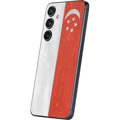 Singapore Flag Distressed Galaxy S24 Plus Skin