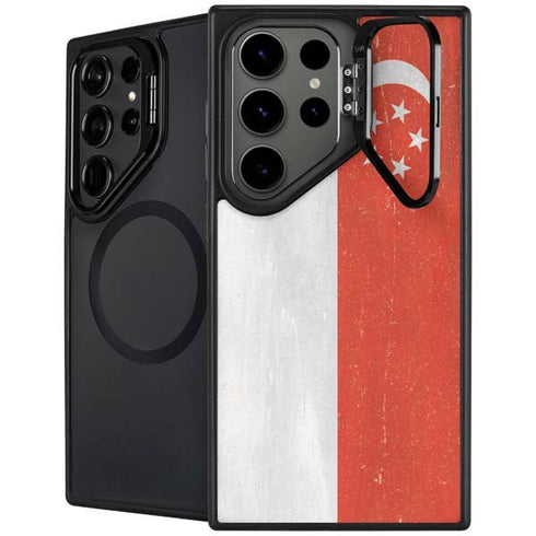 Singapore Flag Distressed Galaxy S25 Ultra Kickstand Case